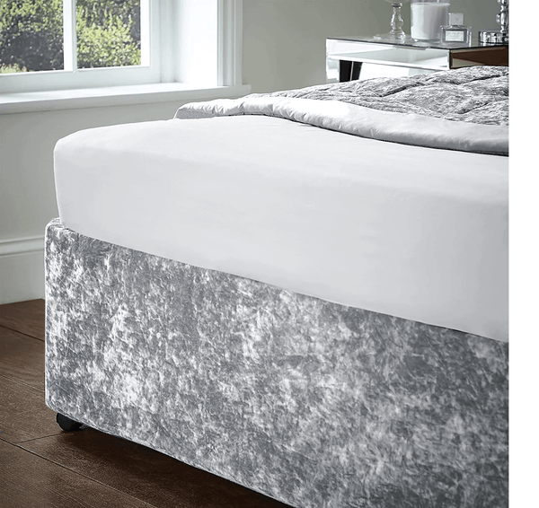 Luxury Velvet Divan Bed Base Cover with Elegant Valance Wrap Fits Single, Double, and Super King Sizes