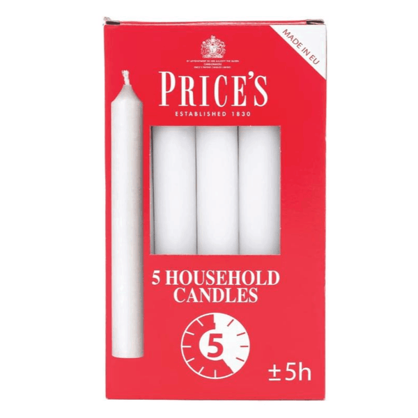 3 x Price'S Household Candles 5 Pack - 5 Hour Burn Time