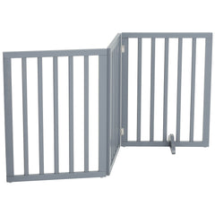 Freestanding Extra Tall Pet Gate, Folding Wooden Dog Gate, Indoor Barrier with 2PCS Support Feet Dog Gates for The House,Puppy Gate for Stairs,Foldable Indoor Gate Safety Fence