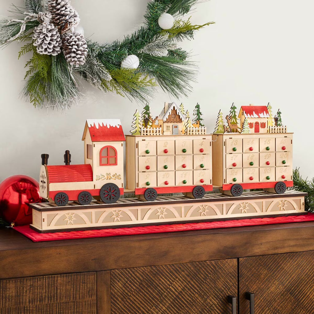33 Inch Train Village LED Advent Calendar