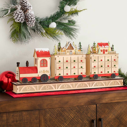 33 Inch Train Village LED Advent Calendar