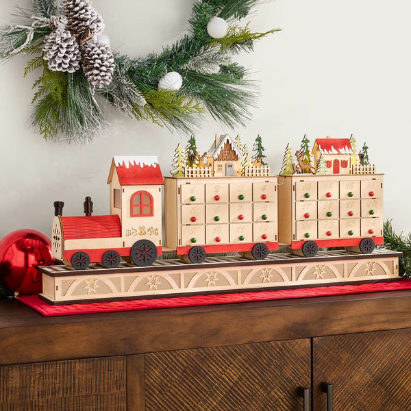 33 Inch Train Village LED Advent Calendar