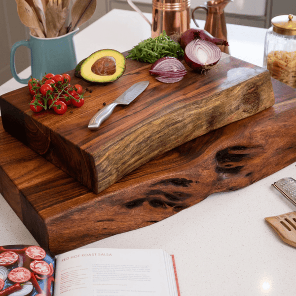 Professional Chef Live Edge Acacia Wood Chopping Board - Large