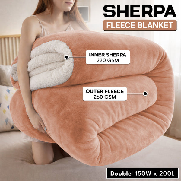 1pc Luxurious Double-Sided Sherpa Throw Blanket – Soft, Warm & Cozy Contemporary Blanket, Machine Washable, Perfect for Couch, Bed, Office & Travel, Ideal Gift