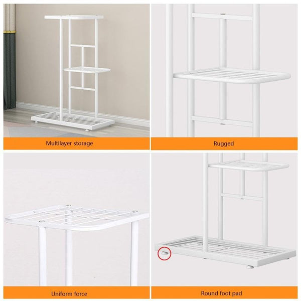 Plant Stand, 3-Tier Indoor Metal Plant Stand, Dark Gray, Multi-Level Flower Shelf for Small Pots, Ideal for Living Room, Balcony, Garden, Patio, and Home Decor