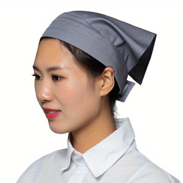 Chef Barista Hat Women Waitress Baker Triangular Hair Bandanna Cook Uniform Turban Kitchen Restaurant Skull Cap