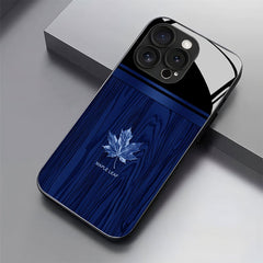 Phone Case: Premium Linear Brown Black Red Maple Leaf Pattern Glass Phone Case for iPhone 17 Air/16/15/14/13/12/11/Plus/Pro/Pro Max and Galaxy S, A Series/S22/S23/S24 FE/S25/S26 ULTRA PLUS.It Is the First Choice of Gift for Family, Loved Ones