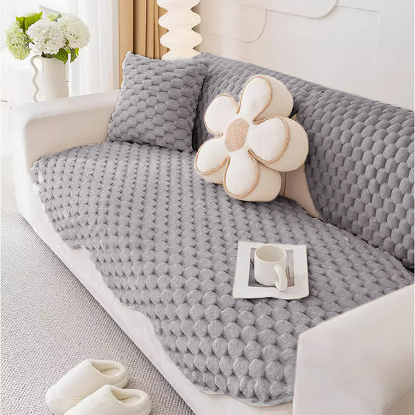 1pc Plush Sofa Cushion 1 2 3 4 Seater, Pet Friendly Sofa Cover, Breathable Sofa Slipcover Couch Cover Seat Cushion, Machine Washable, Warm Thickened Soft and Cozy Non-Slip Furniture Protector Sofa for All-Seasons, Living Room, Bedroom, Office, Home Decor