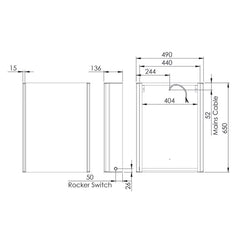 Tavistock Endure Mirror Cabinet, 65 X 49 X 13.6 Cm