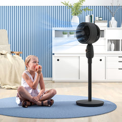 Pedestal Fan, Powerful Air Circulator, 12 Inch Floor Standing Fan with 3 Speed Settings, Oscillating Function for Bedroom, Home and Office, Grey, Adjustable Head, Safe Design, Versatile Use