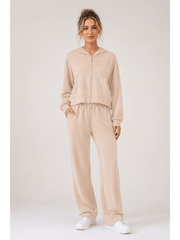 Women'S Soft Touch Tracksuit Set, Zip Up Hooded Jacket & Joggers, Casual 2pcs Lounge Wear Co Ord Outfit, Casual and Sports Wear, Gym Wear Street Wear