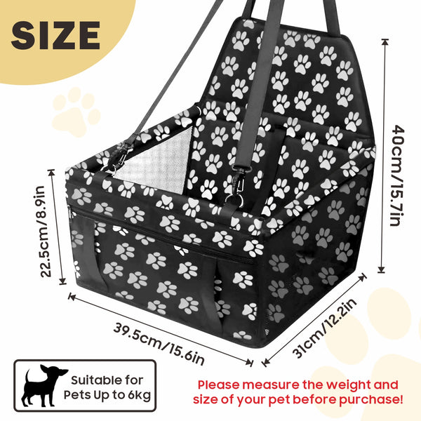 Portable Breathable Bag for Pets, Designed As a Booster Seat for Travel with a Seat Belt