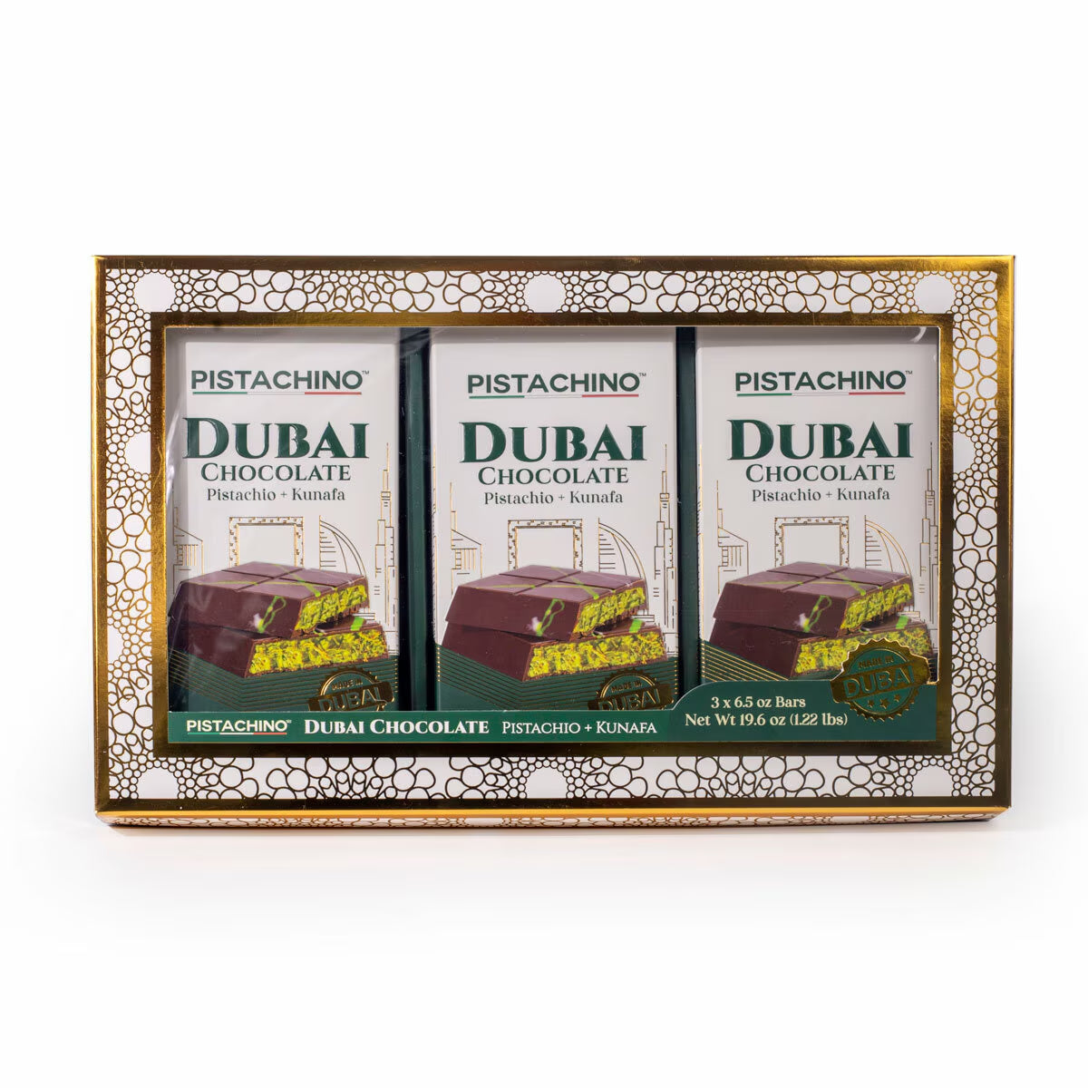 Pistachino Dubai Bar Gift Set, 3X185G