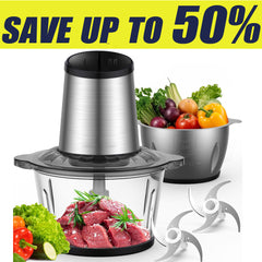 Food Processor, Electric Food Chopper with 1 Bowl (2.3L), Dual-Speed Mini Electric Vegetable Chopper +1 Sets Blades, Meat Grinder & Veggie Chopper, 2 Speed for Food Meat, Onions, Garlic, Nuts &Family Use