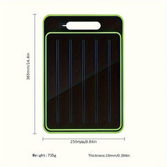 1pc Heavy-Duty Plastic Cutting Board with Non-Slip Surface & Hanging Hole - Space-Saving Kitchen Prep Station, Easy-Clean Black Chopping Board with Measurement Markings & Rounded Edges, Durable Multipurpose Food-Safe Plastic Board for Meat, Vegetables, Fr