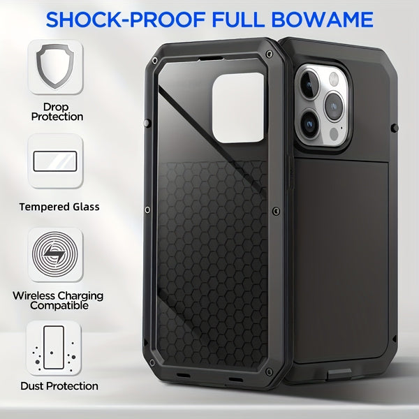 Durable Shockproof Phone Case for iPhone 17 Air 16 15 Pro Max Plus with 360 Degree Dustproof Protective Cover and Built In Glass Screen Protector Mobile Phone Case