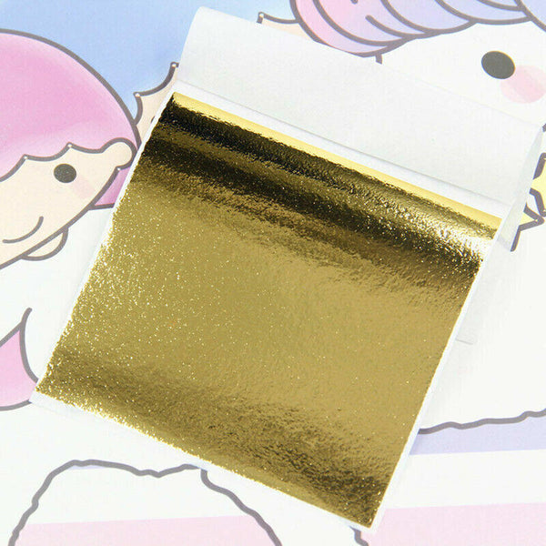 300 Sheets Golden Leaf Paper - Premium Quality, Easy Application, Versatile Use for Arts, Crafts, DIY Projects, Gilding, Decorations, Picture Frames, Sculpture, Furniture - Imitation Golden Foil, Picture Frame Decoration | Golden Leaf Texture |