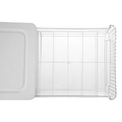 1pc Closet Storage System - Modular Stackable Bin with Dividers, 35x26x12cm Acrylic Organizer for Underwear, Accessories, 3 Styles (Open/12-Section/18-Section)
