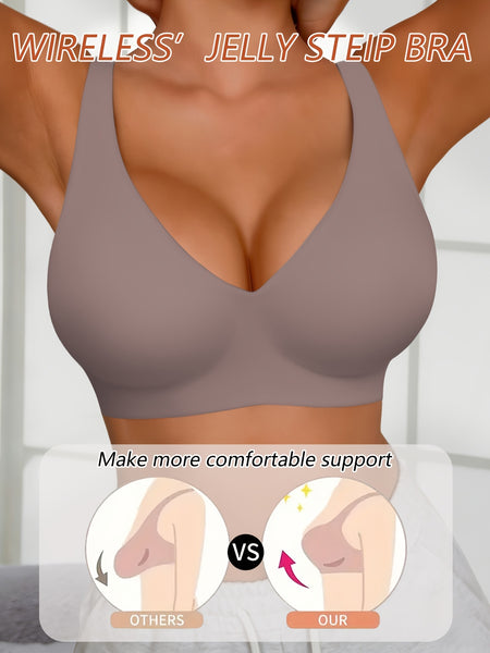 Full-Coverage Push-Up Bra - High Wire-Free Lift, Non-Detachable Padding, Soft T-Shirt Compatible Strap, Casual And Formal Elegant Lingerie, Hand Washable (No Underwire, One-Piece Design)