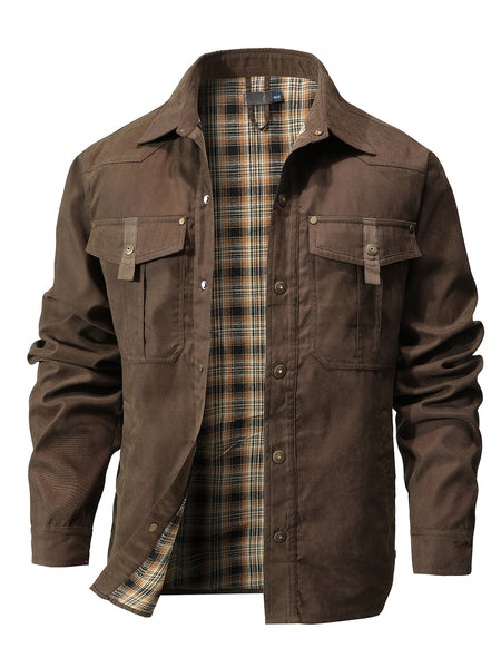 Men's Commuter Fashion Casual Solid Color Lapel Cargo Coat