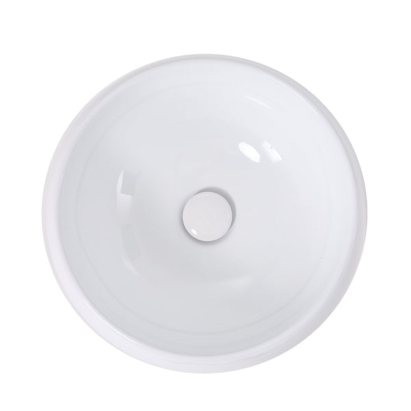 Ceramic Counter Top Sink Round 400*400*155mm Modern Bathroom Cloakroom Hand Washing Basin Sink Bowl with Waste Pipe Kits