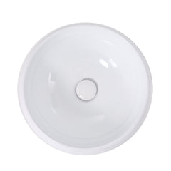 Ceramic Counter Top Sink Round 400*400*155mm Modern Bathroom Cloakroom Hand Washing Basin Sink Bowl with Waste Pipe Kits