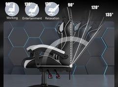 GartistGo Ergonomic Gaming Chair - Gamer Chairs with Lumbar Cushion + Headrest, Height-Adjustable Office & Computer Chair for Adults, Girls, Boys (Without footrest)