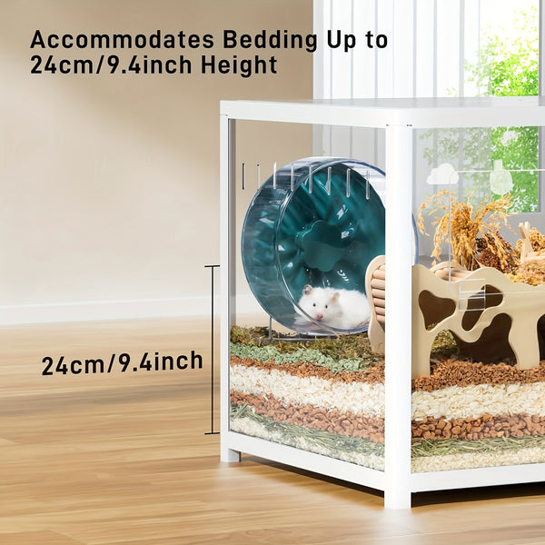 (Only 100cm Free 20L Paper Bedding)BUCATSTATE Hamster Cage Metal 2.0 80/100cm - Large Stackable Habitat For Small Animals, Deep Burrow Design, Easy Assembly, Dwarf & Syrian Hamsters, Guinea Pigs, Gerbils, Reptiles
