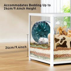 BUCATSTATE 65/80/100Cm (Free Random Color 20L Paper Bedding) Metal Hamster Cage 2.0 - Large Stackable Small Animal Habitat with Deep Burrow, Easy Assembly, for Dwarf And Syrian Hamsters, Guinea Pigs, Gerbils, Reptiles