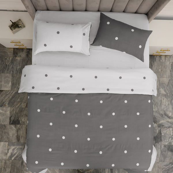 4pcs Printed Duvet Cover Set – Ultra-Soft & Breathable Microfiber Complete Bedding Set with Matching Pillowcases and Brushed Solid Color Fitted Sheet, Machine Washable, Available in All UK Sizes