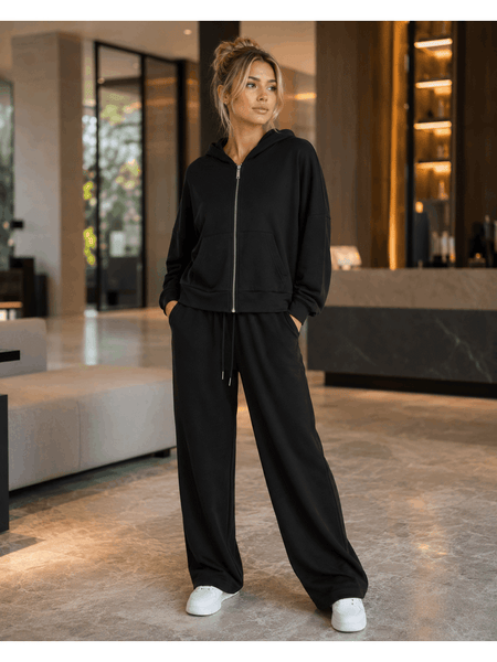 Women'S Soft Touch Tracksuit Set, Zip Up Hooded Jacket & Joggers, Casual 2pcs Lounge Wear Co Ord Outfit, Casual and Sports Wear, Gym Wear Street Wear