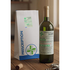 Premium Drink Prescription Gift Set - Bottle & Gift Labels + Bottle Bag - Birthday, Secret Santa Joke Presents - Bottle NOT Included