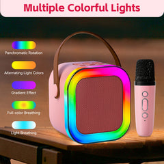 [Wireless Speakers] Wireless Speakers, Portable Speakers, Dual Microphones, RGB Lighting Effects, Multiple Voice-Changing Modes, Suitable for Family Gatherings, Birthday Parties, Outdoor Beaches, And Home Karaoke Machines