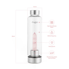 Crystal-Infused Water Bottle – 7200ml Premium Steel & Glass Hydration Bottle with Natural Healing Stones for Stress Relief, Mental Clarity & Spiritual Wellness