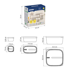 Tramontina Food Storage Set, 7 Piece - Cream