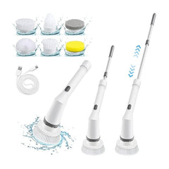 Electric Cleaning Brush, Cordless Spin Scrubber With 6 Interchangeable Brush Heads, Adjustable Telescopic Rods 35-116 Cm, 2 Rotation Speeds, For Bathroom, Kitchen, Tiles, Floor