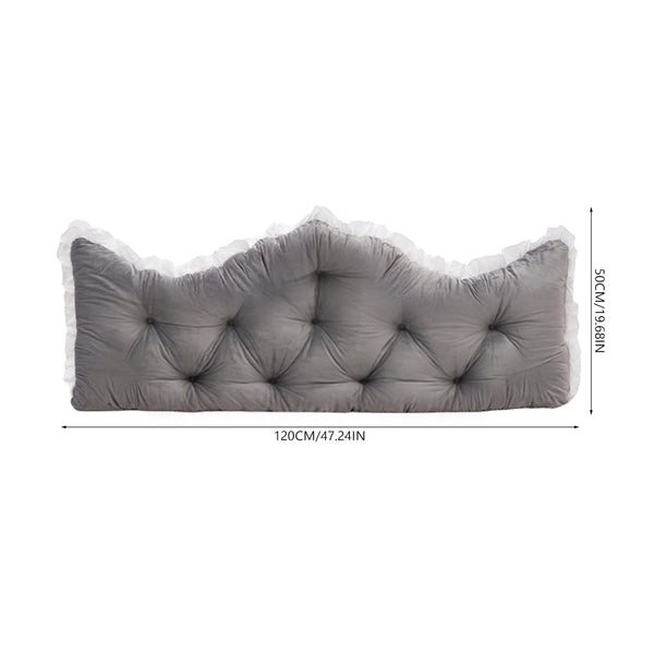 Large Ultra-Soft Comfortable Plush Backrest Pillow, Princess Style Reading Cushion, Neck and Back Support, Luxurious Fashionable Home Style Multifunctional Lace Ruffled Headboard Cushions, Suitable for Bedroom, Living Room, Dorm, Sofa Home Decor, Machine