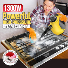 Handheld Pressurized Steam Cleaner with 11-Piece Accessory Set, Multi-Surface Steamer for Cleaning