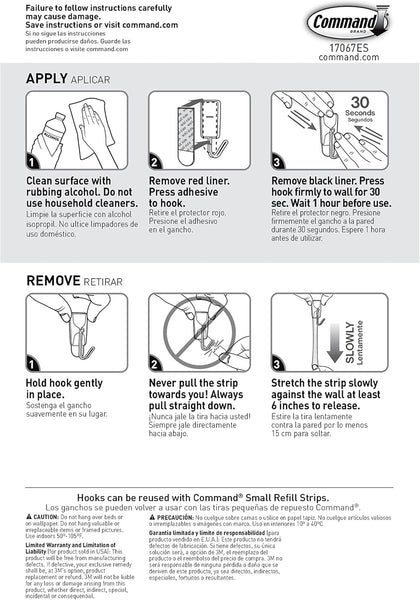 Command GP067-16NA Small Wire Hardware, Silver, White, 16 Hooks