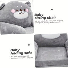Cozy Kid Folding Sofa, Plush, Washable Lounge Chair for Playroom & Nursery, Foldable Soft Toddler Chair for Reading Relaxing Sleeping