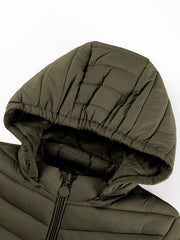 Women's Autumn/Winter Fashion Simple Versatile Lightweight Commuter Hooded Padded Coat with Pockets