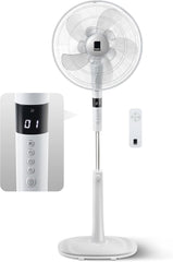 Keplin 16 Inch Stand Fan Adjustable Pedestal Cooling Fan with 3 Speed Settings Tilt Head Quiet AC Motor Energy Efficient 45W Stable Base for Home Bedroom Office Air Circulation Cooling Solution, Black