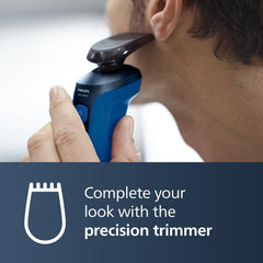 Philips Shaver Series 5000, Wet and Dry Electric Shaver for Men, Comforttech Blades 360°, Contour Heads, Advanced Display, Smartclick Precision Trimmer, S5466/18
