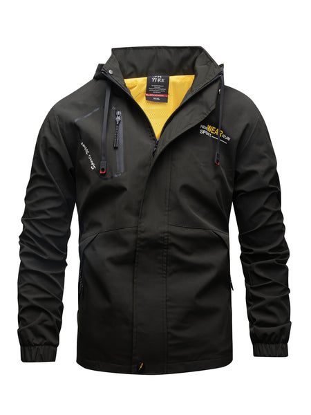 Men'S Outdoor Hooded Lightweight Jacket Sports Coat Inner Mesh Fabric