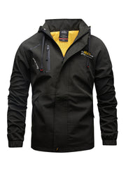 Men'S Outdoor Hooded Lightweight Jacket Sports Coat Inner Mesh Fabric