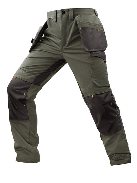 Men's Elastic Cargo Pants with Multiple Pockets, All-Season Style, 1 Piece, Middle Eastern Style