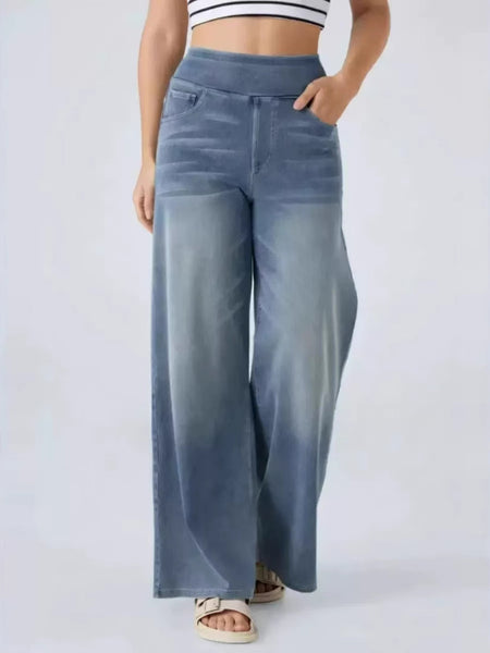 Women's Slim Fit Straight-Leg Jeans - Solid Color Casual Denim Pants with Pockets, Machine Washable for Spring/Fall, Versatile for Everyday & Semi-Formal Wear, Everyday Jeans | Modern Denim | Practical Pockets