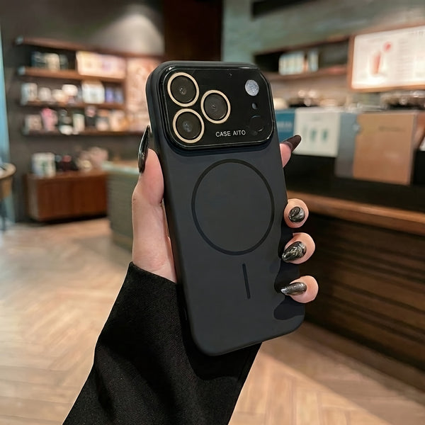 Luxury Orange HD Transparent Magnetic Wireless Charging Phone Case Compatible With IPhone 17 Pro Max Air 16 15 14 13 12 11 Pro Max 17 Pro Cases Shockproof Soft Frame Hard Back Cover