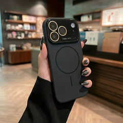 Luxury Orange HD Transparent Magnetic Wireless Charging Phone Case Compatible With IPhone 17 Pro Max Air 16 15 14 13 12 11 Pro Max 17 Pro Cases Shockproof Soft Frame Hard Back Cover