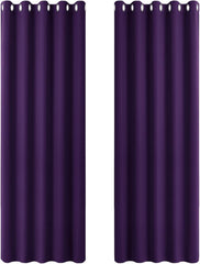 PONY DANCE Grey Blackout Thermal Insulated Curtains for Bedroom, 46 X 54 Inch Short Eyelet Curtains & Drapes, Soft Black Out 2 Panels for Window Living Room/Kitchen